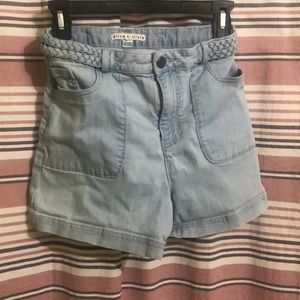Alice+Olivia, Highwaisted Light Wash Denim Shorts